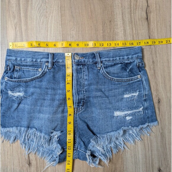 Free People We The Free Size 31 Cut Off Denim Shorts Button Fly Cotton Lot Of 2 - Picture 6 of 13